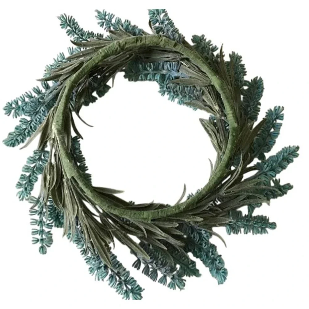 Lavender Wreaths 2 Artificial Fake Teal Small Round 12
